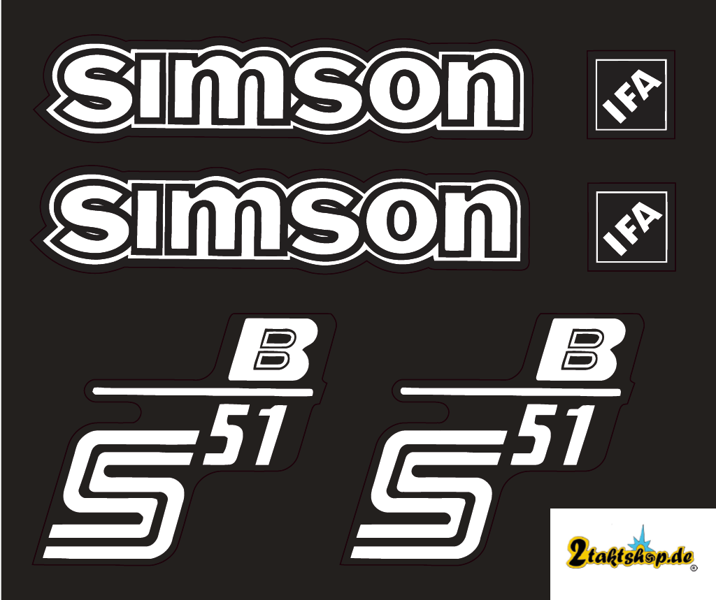 Transparente Simson S51B IFA Aufkleber 6 teilig