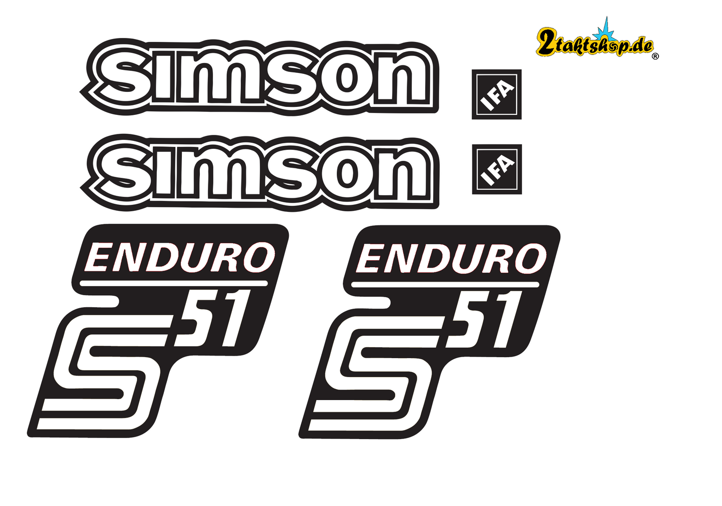 Transparente Simson S51 Enduro Aufkleber IFA Premium