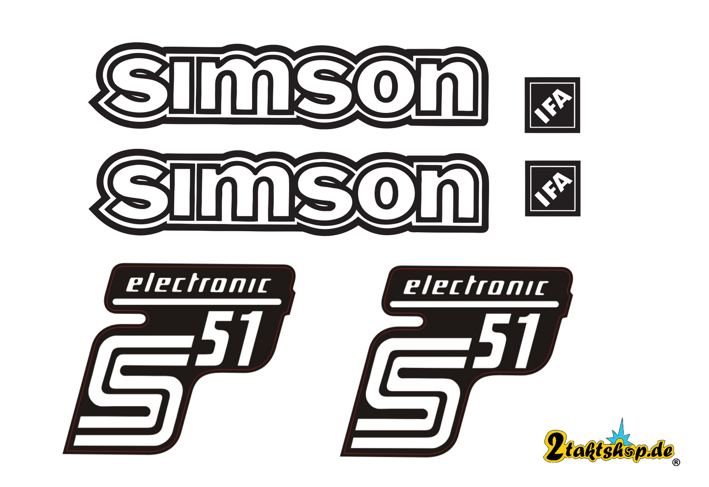 Transparente Simson S51 Electronic Aufkleber IFA Premium