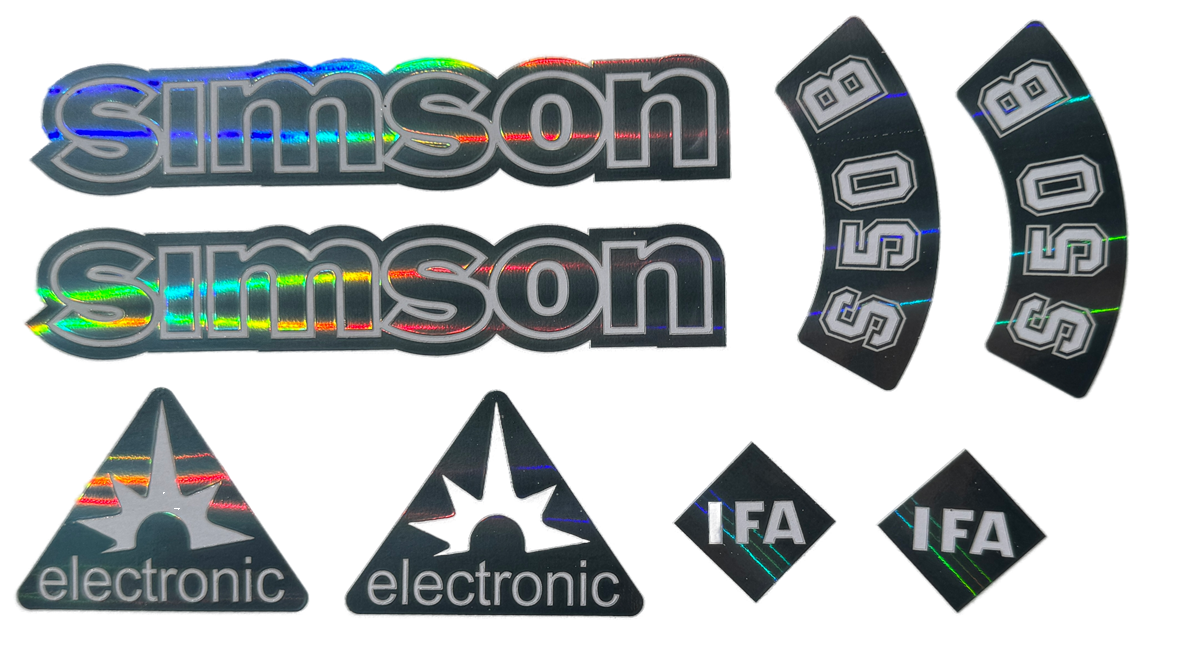 Simson S50B Oil Slick Regenbogen Transparent Aufkleber Premium 10 teilig