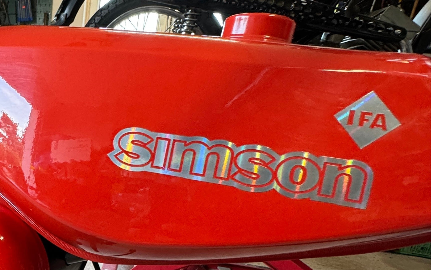 Simson Oil Slick Regenbogen Holo Transparent Aufkleber Premium Tank Holo 4 teilig