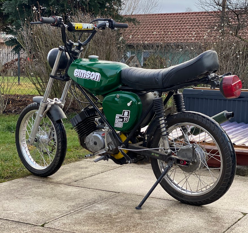 Tank + Seitendeckel Billardgrün für Simson S51 B