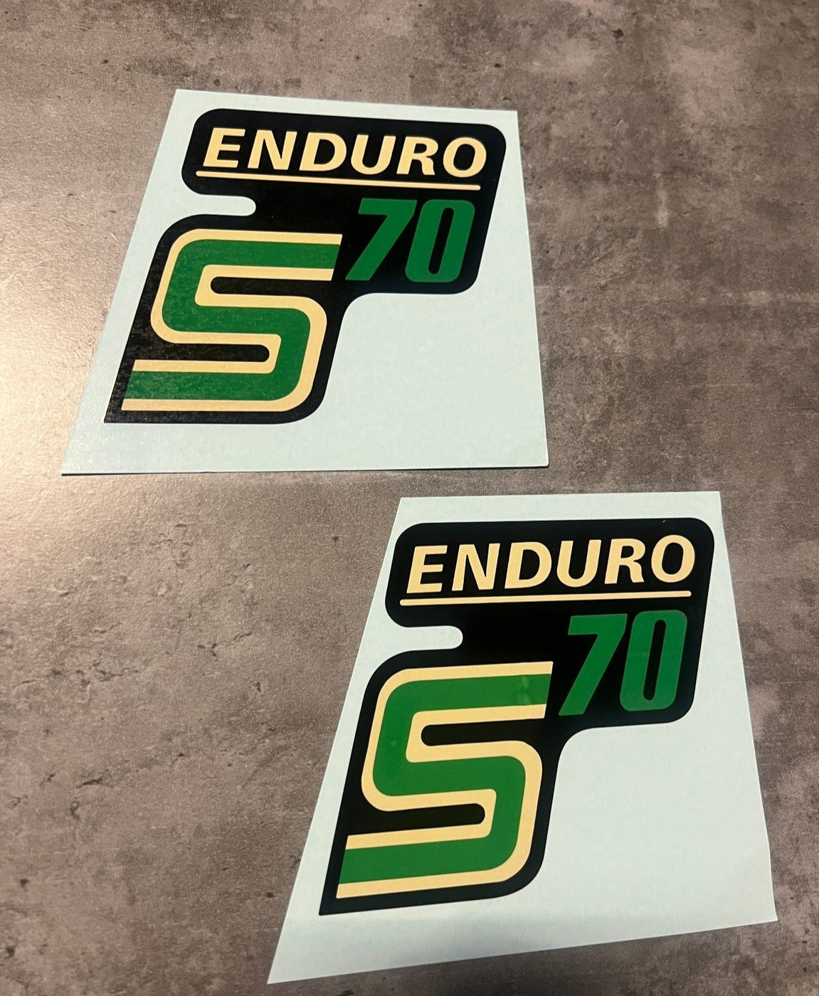 2 teiliges Wasserschiebebild Set Simson S70 Enduro