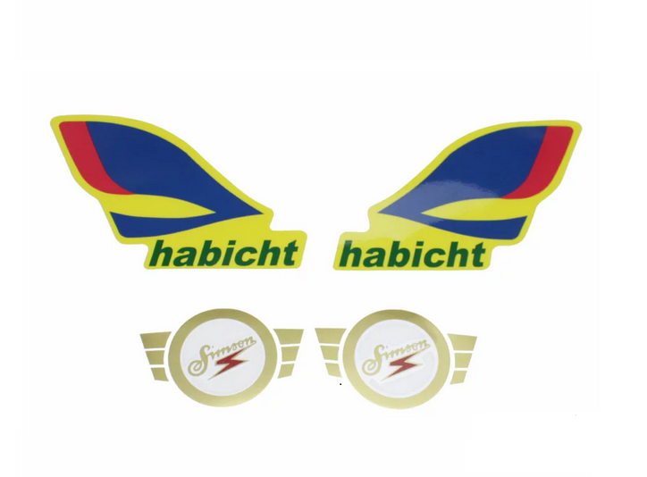 4 teiliges Wasserschiebebild Simson Habicht Premium DDR Tank +Rahmen