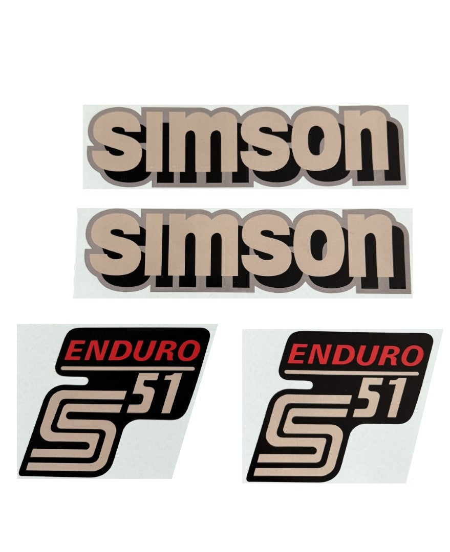 Simson S51 Enduro Wasserschiebebilder Abziehbilder Silber