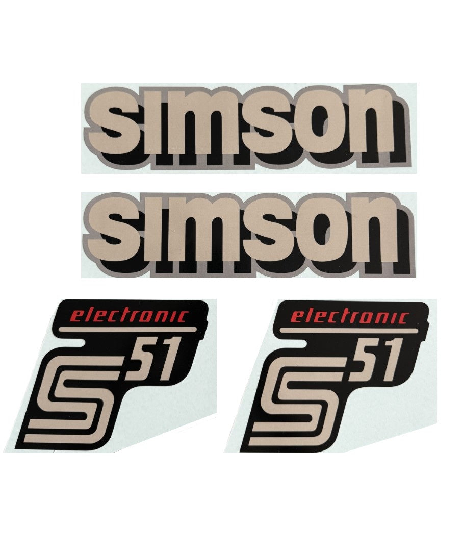 Simson S51 Electronic Wasserschiebebilder Abziehbilder Silber