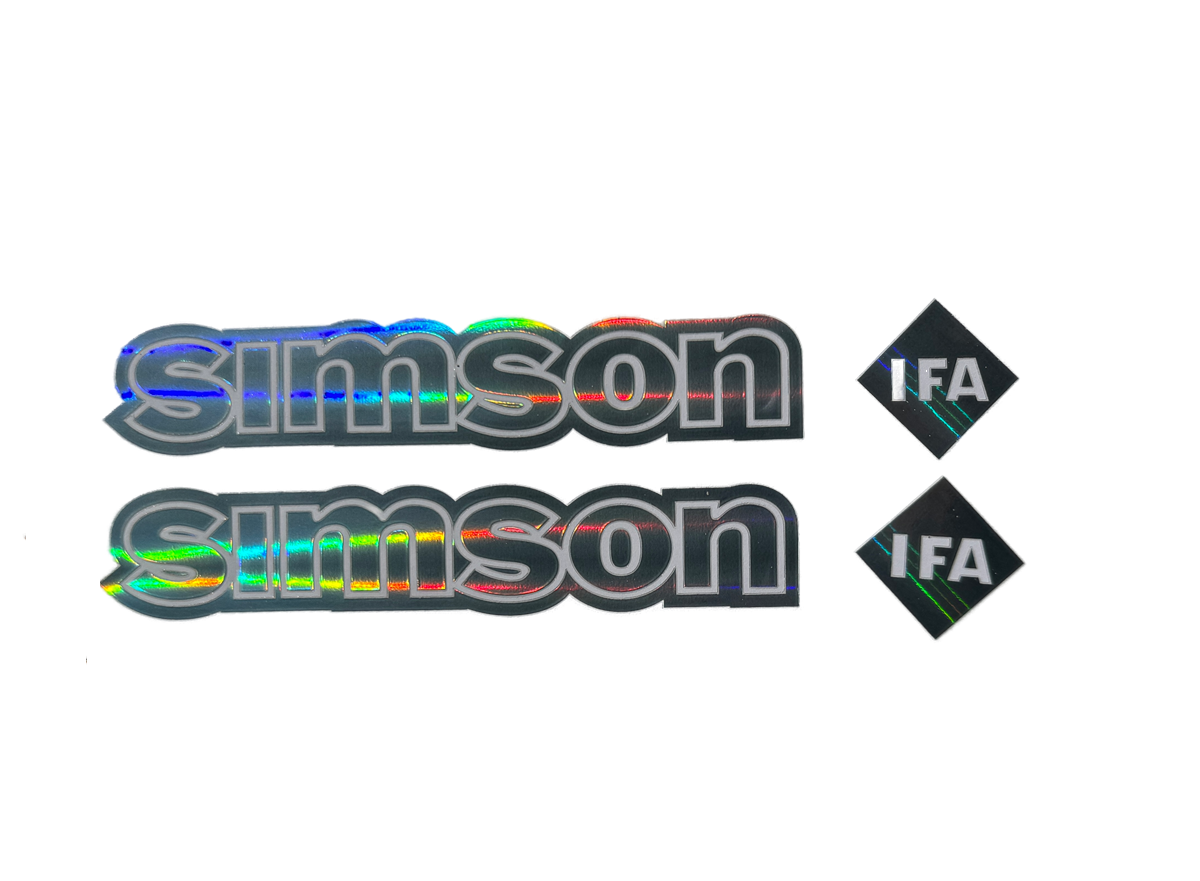 Simson Oil Slick Regenbogen Holo Transparent Aufkleber Premium Tank Holo 4 teilig