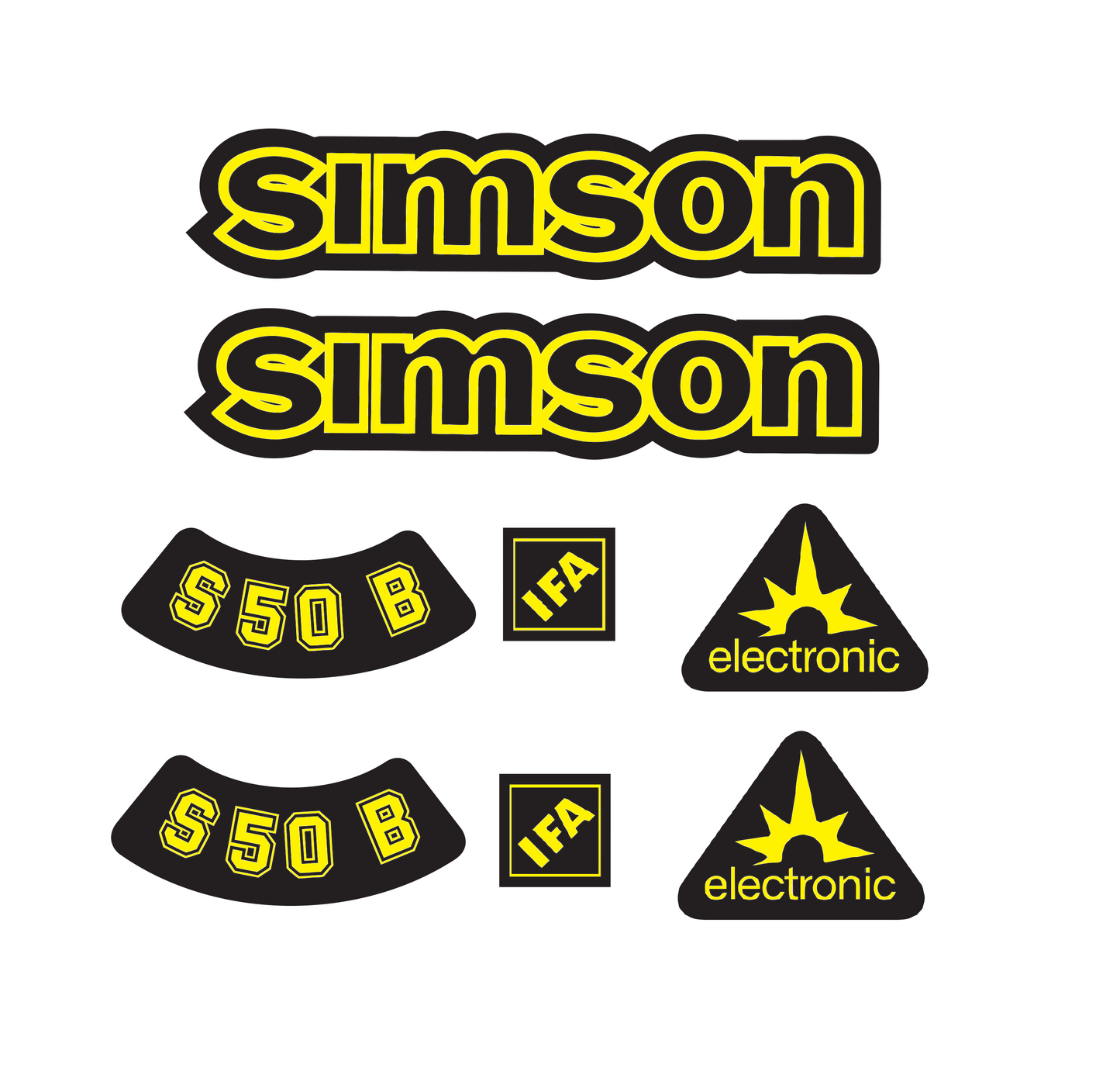 Transparente Simson S50B Aufkleber IFA electronic Tank Seitendeckel Dunkel Premium