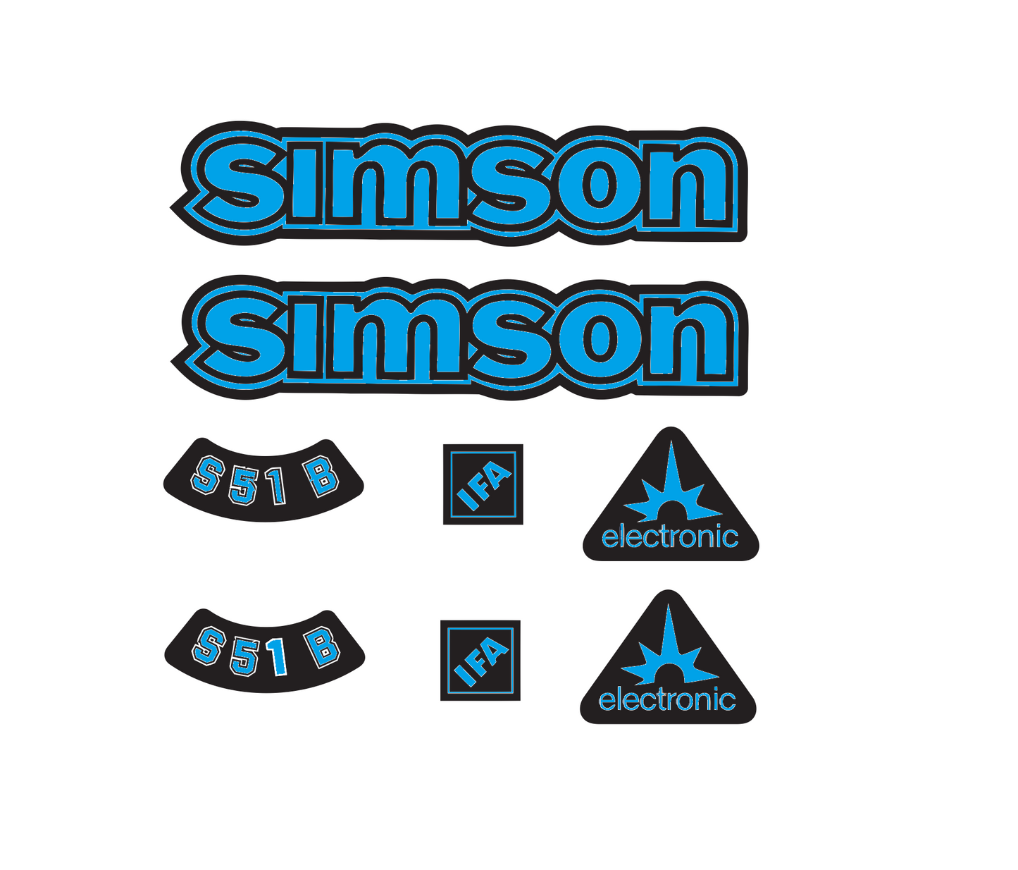 Transparente Simson S51B Aufkleber IFA electronic Tank Seitendeckel Hell Premium
