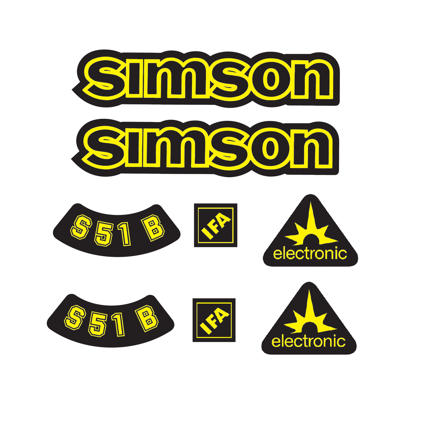 Transparente Simson S51B Aufkleber IFA electronic Tank Seitendeckel Dunkel Premium