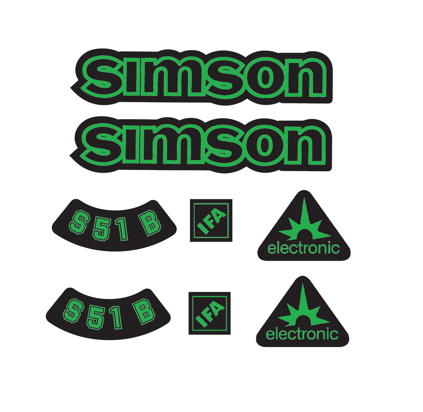 Transparente Simson S51B Aufkleber IFA electronic Tank Seitendeckel Dunkel Premium