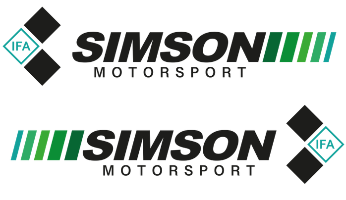 2 teiliges Aufkleber Set Simson Motorsport Schwarz Grün