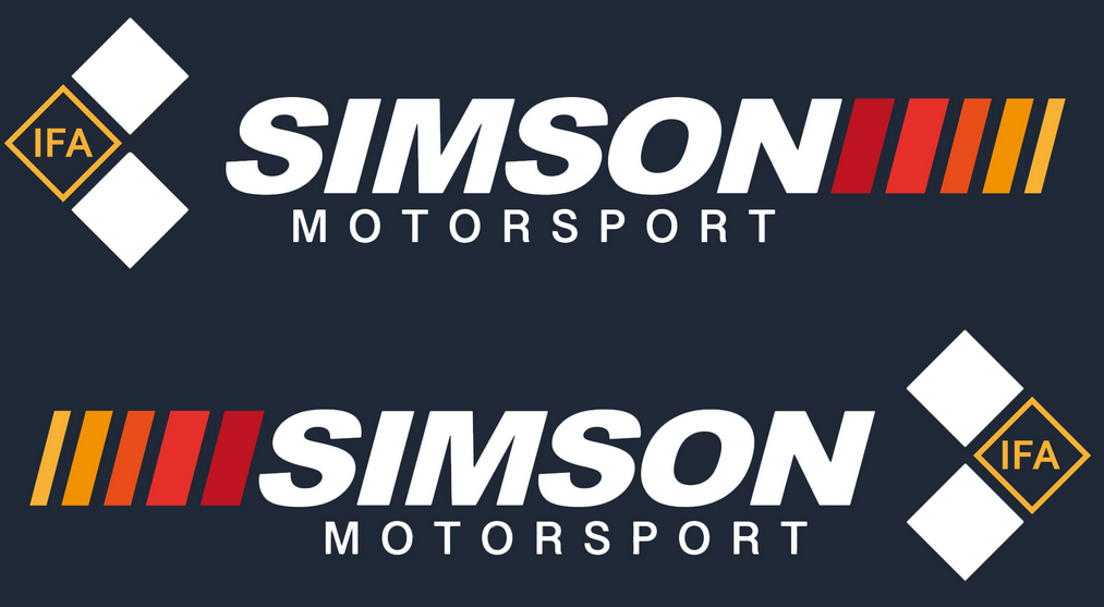 2 teiliges Set Simson Motorsport Weiss Orange