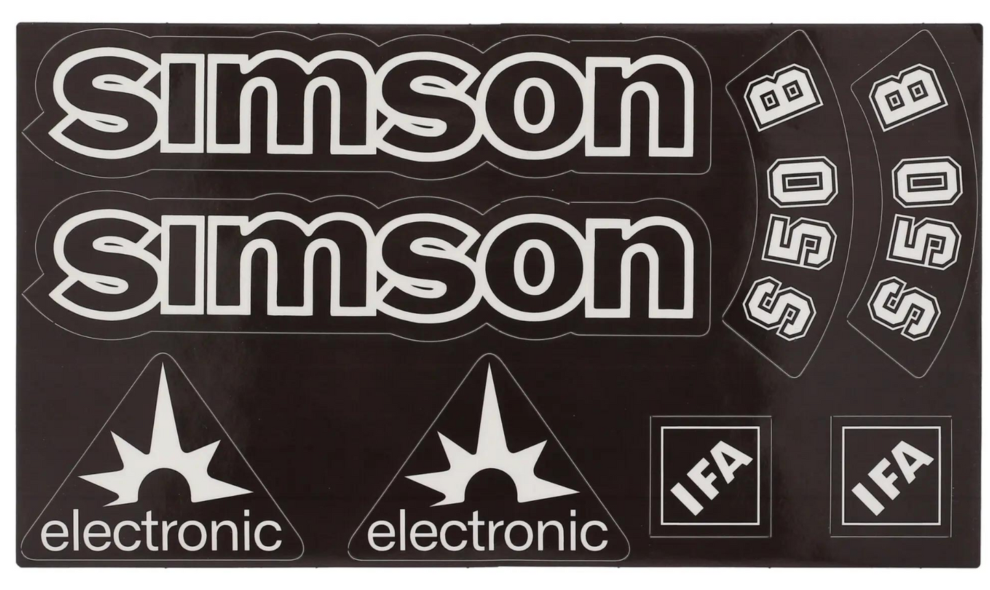 Transparente Simson S50B Aufkleber IFA electronic Tank Seitendeckel Dunkel Premium