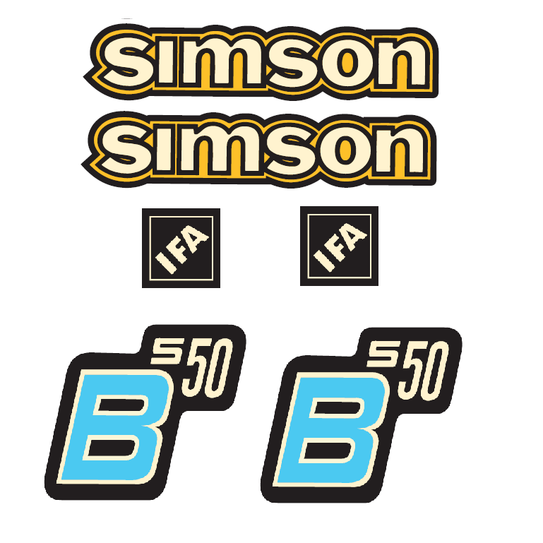 6 teiliger Simson S50B IFA Blau Aufkleberset Retro DDR 6 teilig