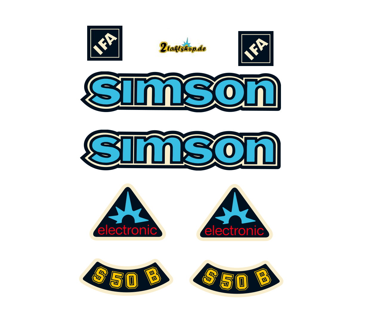 Simson S50B IFA electronic Wasserschiebebilder SET Blau