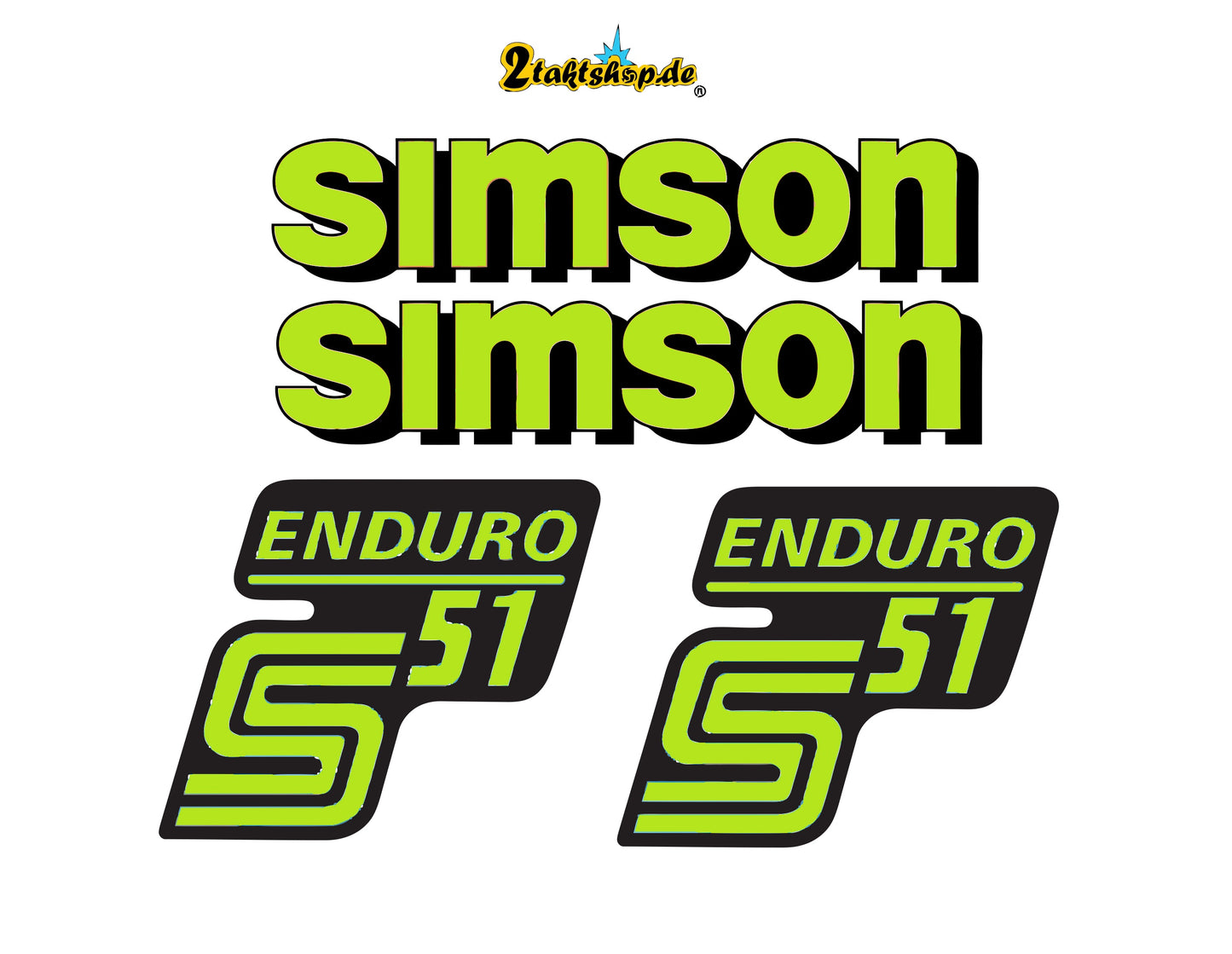 Transparente Große Simson S51 Enduro Aufkleber