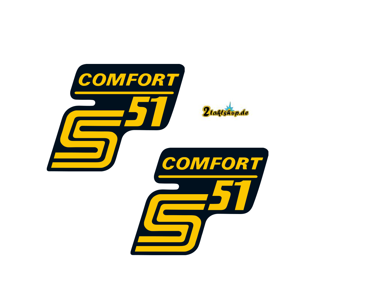 2 teiliges Wasserschiebebild Set Simson S51 Comfort Seitendeckel