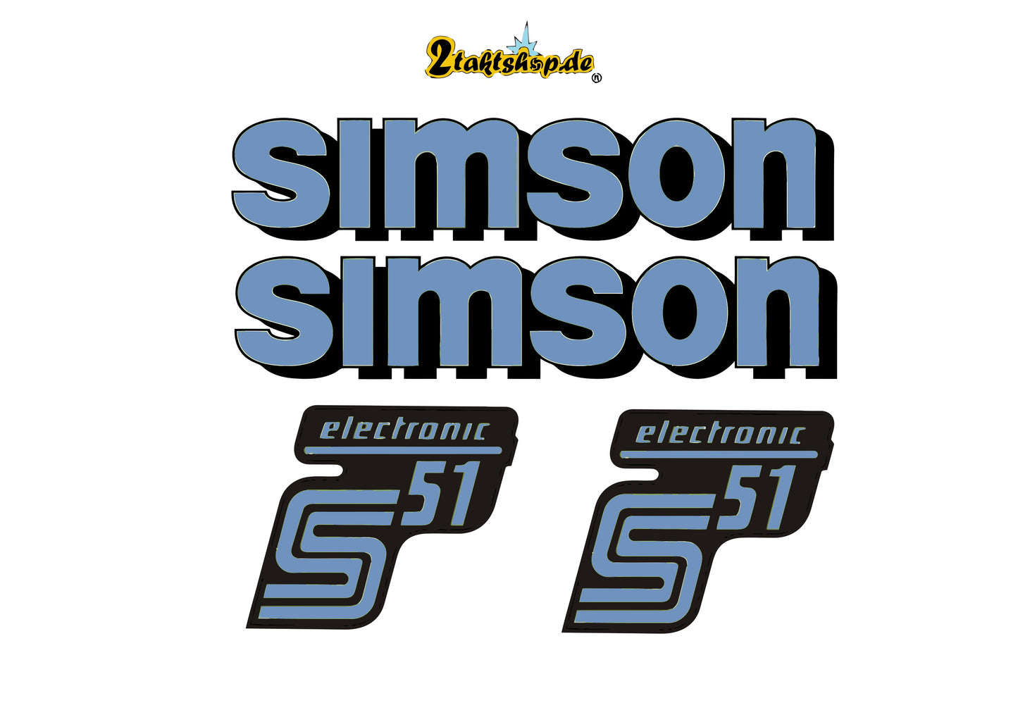 Transparente Große Simson S51 electronic Aufkleber