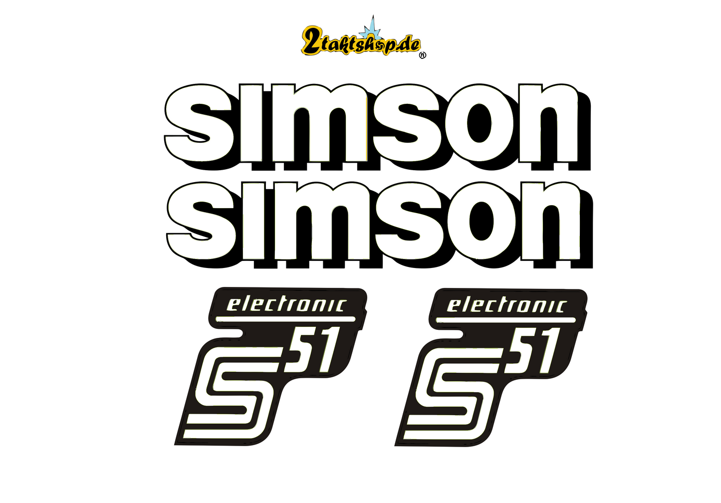 Transparente Große Simson S51 electronic Aufkleber