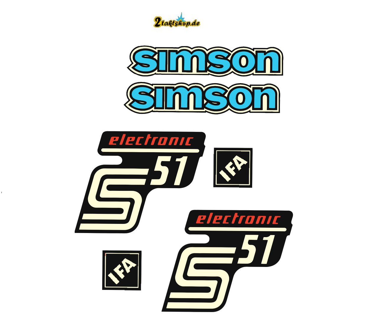 Simson S51 Wasserabziehbild altes Design Blau DDR IFA Premium
