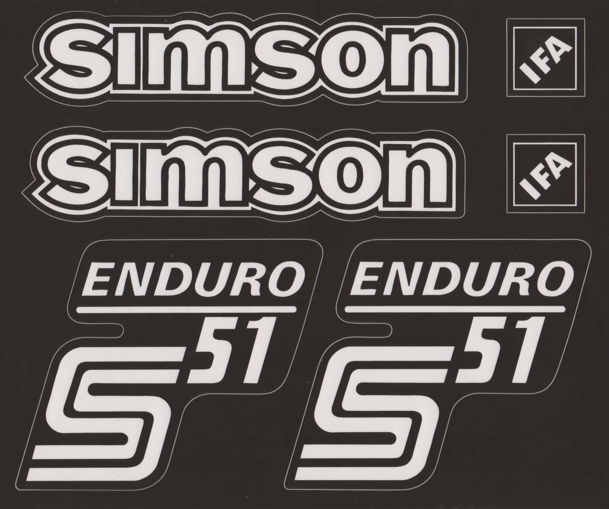 Transparente Simson S51 Enduro Aufkleber IFA Premium