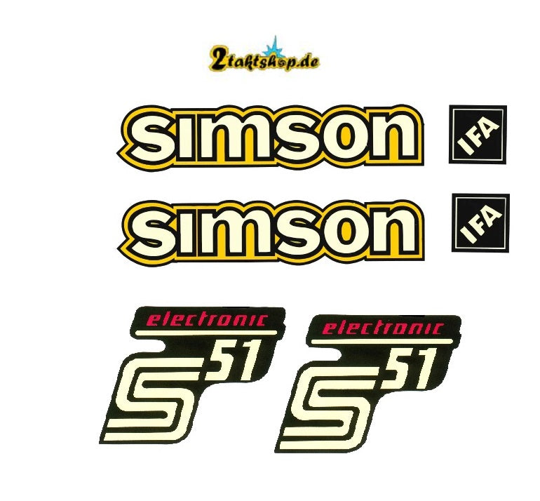 Simson S51 Wasserabziehbild altes Design gelb DDR IFA Premium