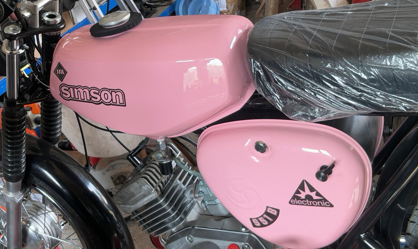 Transparente Simson S51B Aufkleber IFA electronic Tank Seitendeckel Hell Premium