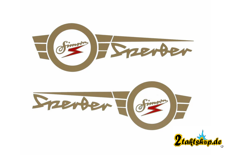 2 teiliges Abziehbild Simson Sperber Premium DDR Tank