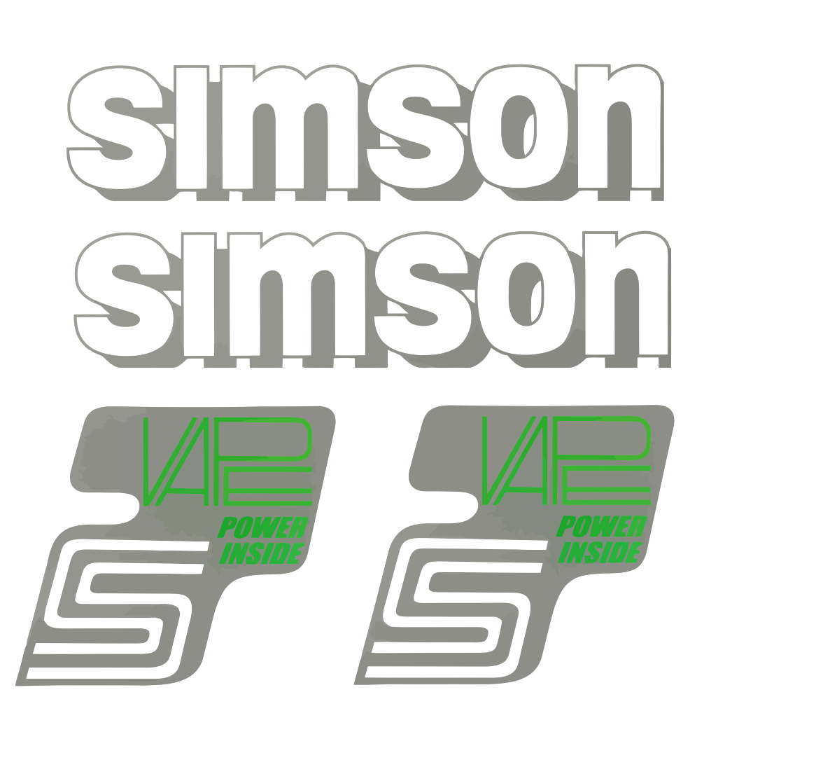 4 teiliger Dekorsatz Simson S51 Vape Power Inside Grau Aufkleber Set 2taktshop.de 4 teiliger Dekorsatz Simson S51 Vape Power Inside Grau Aufkleber Set 2taktshop.de
