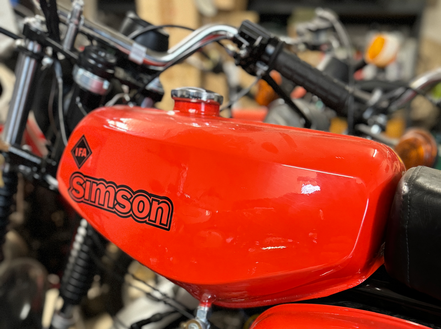 Transparente Simson S50B Aufkleber IFA electronic Tank Seitendeckel Hell Premium