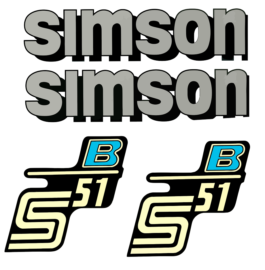 Dekorsatz Simson S51 B Grau Aufkleber Set DDR Retro