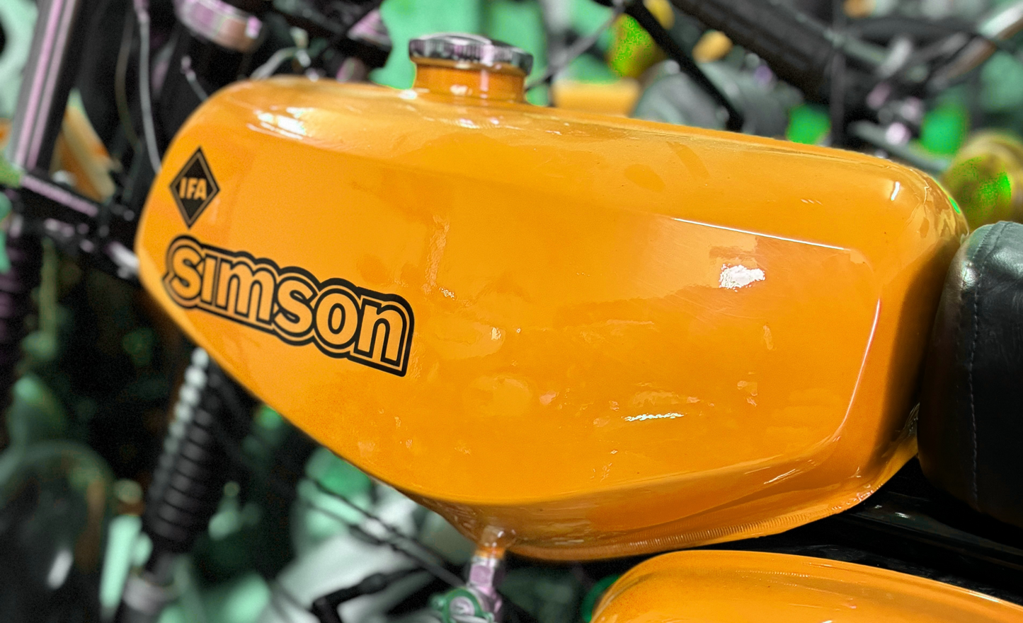 Transparente Simson S50B Aufkleber IFA electronic Tank Seitendeckel Hell Premium
