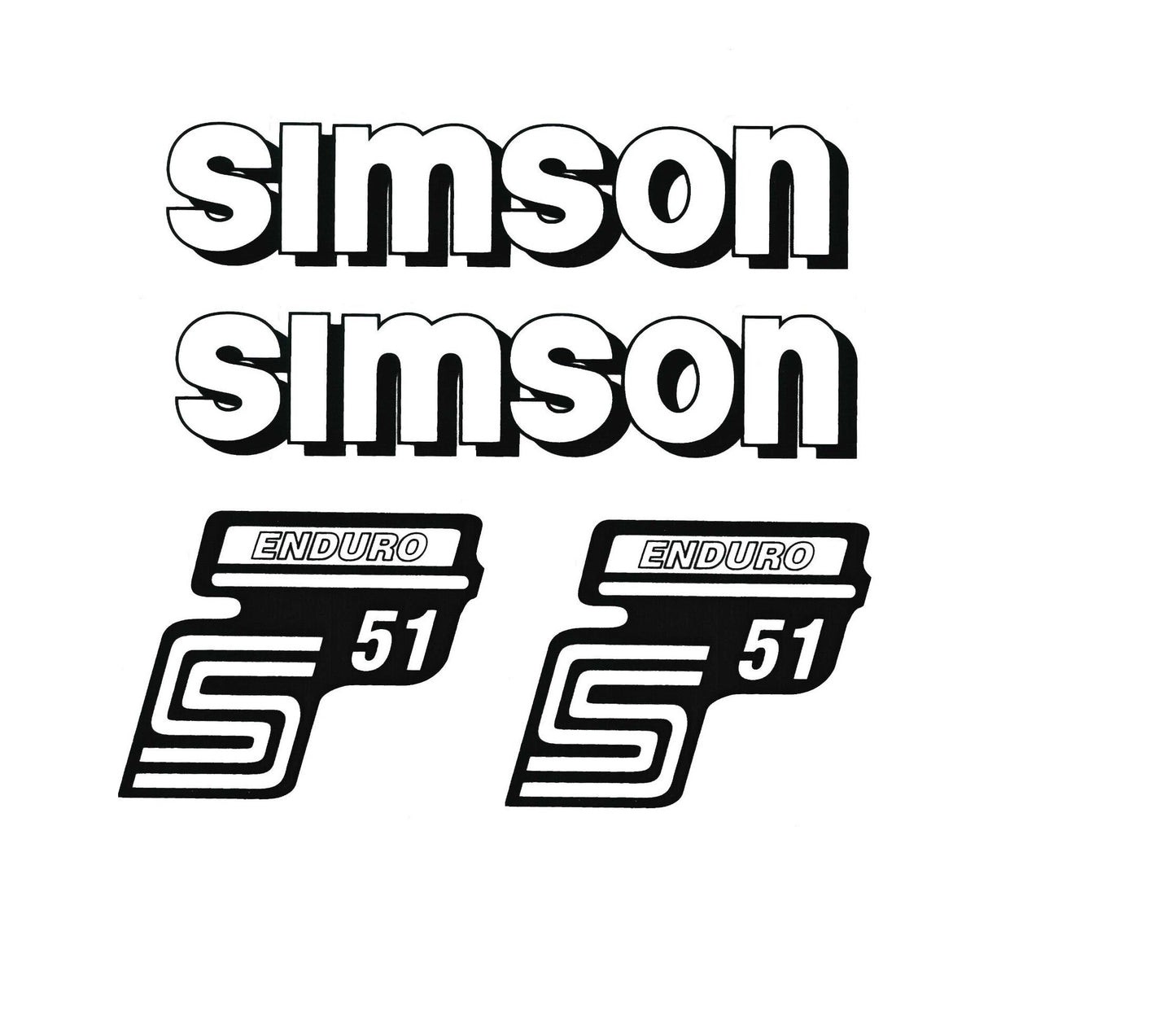 Simson S51 Enduro Tankset Silber Komplettset