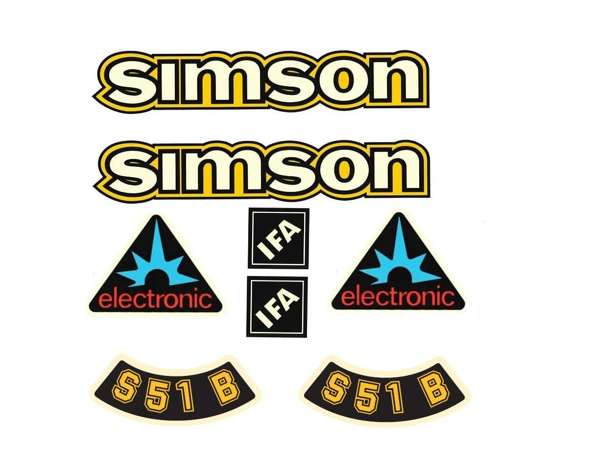 8 teiliger Simson S51B IFA Electronic Aufkleber Set Dekor Premium Retro DDR IFA