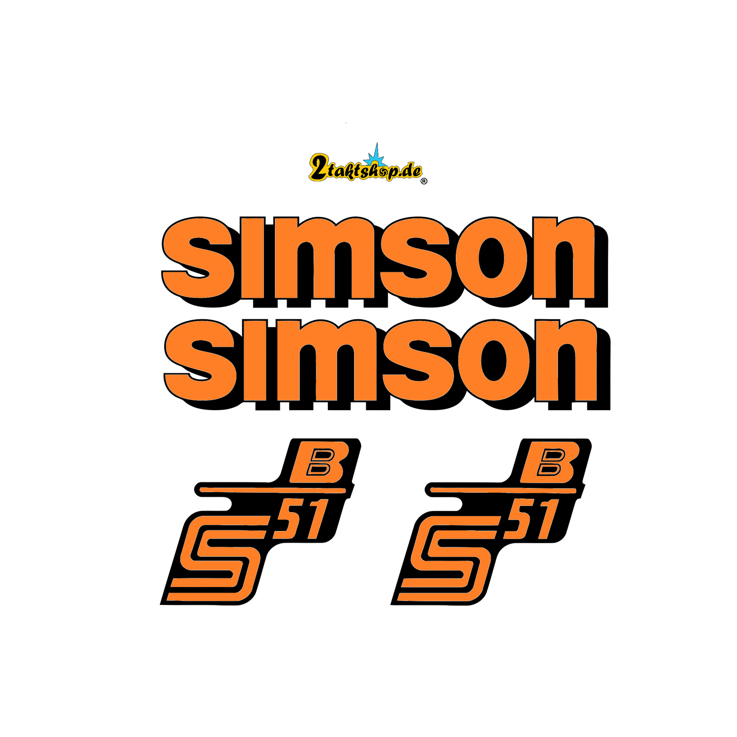 Transparente Große Simson S51 B Aufkleber IFA electronic DDR