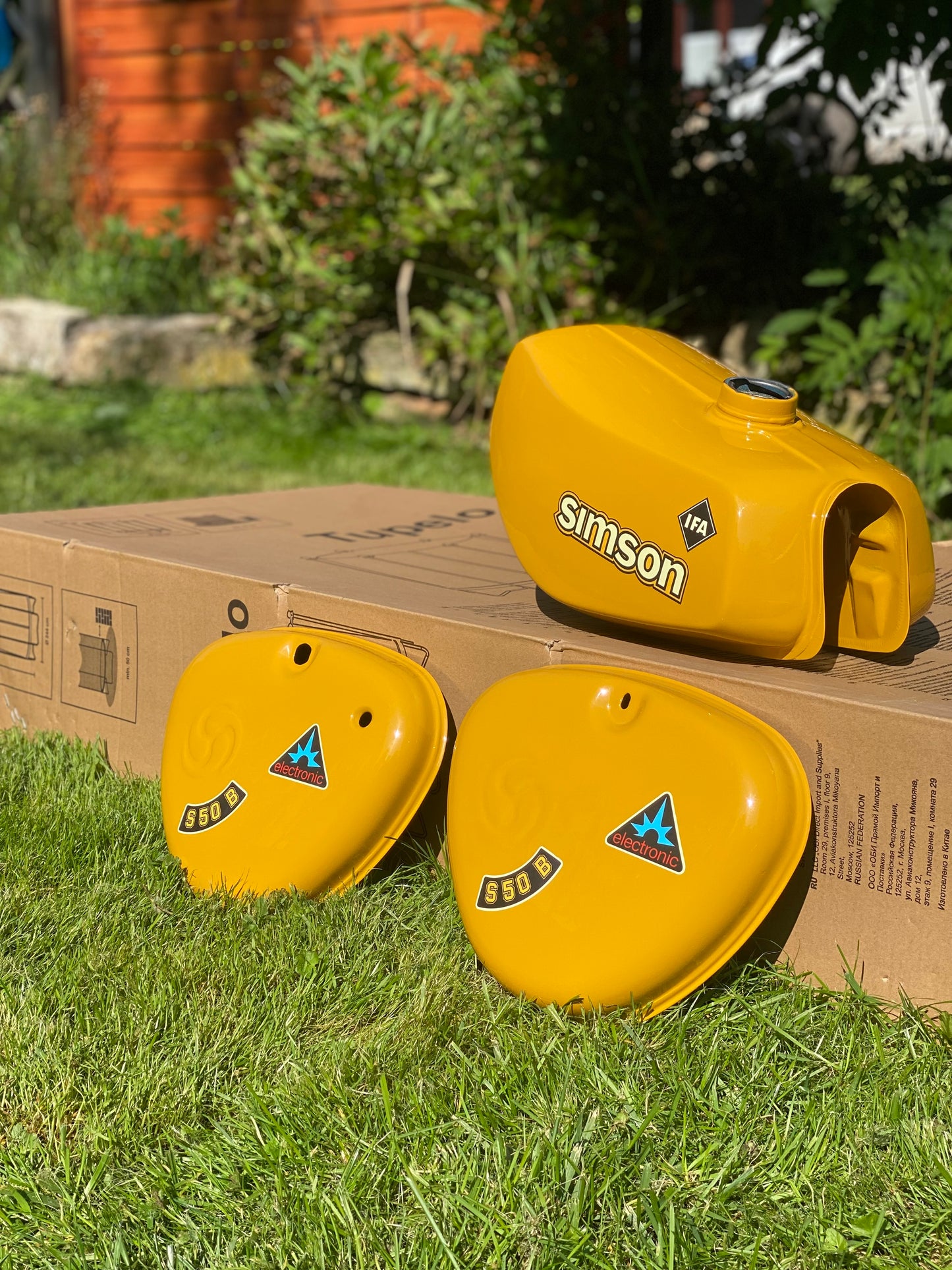 Dekorsatz Simson S50B IFA Retro Aufkleber Set Gelb