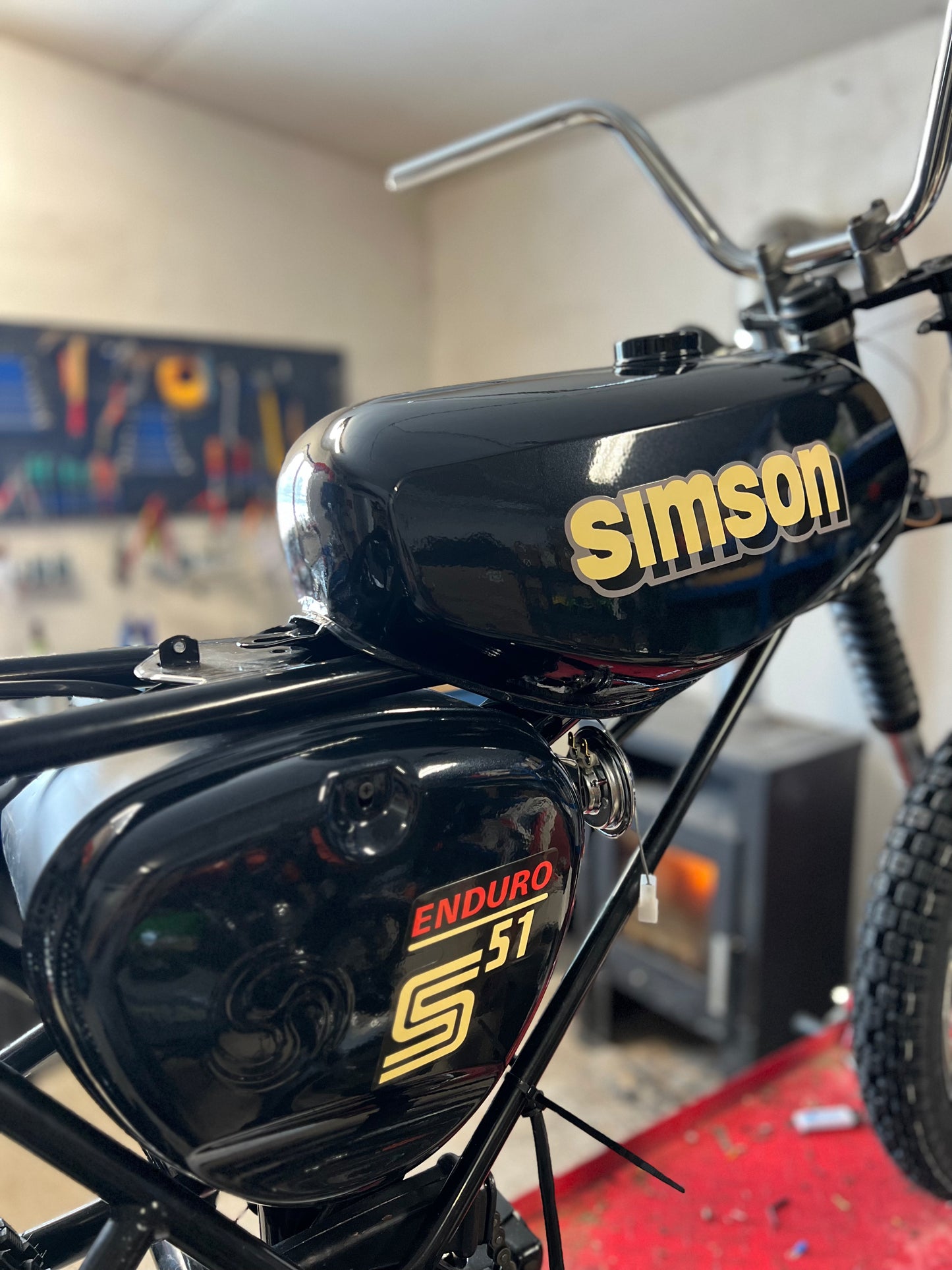 Tank & Seitendeckel Simson S51 Enduro Metallic Schwarz