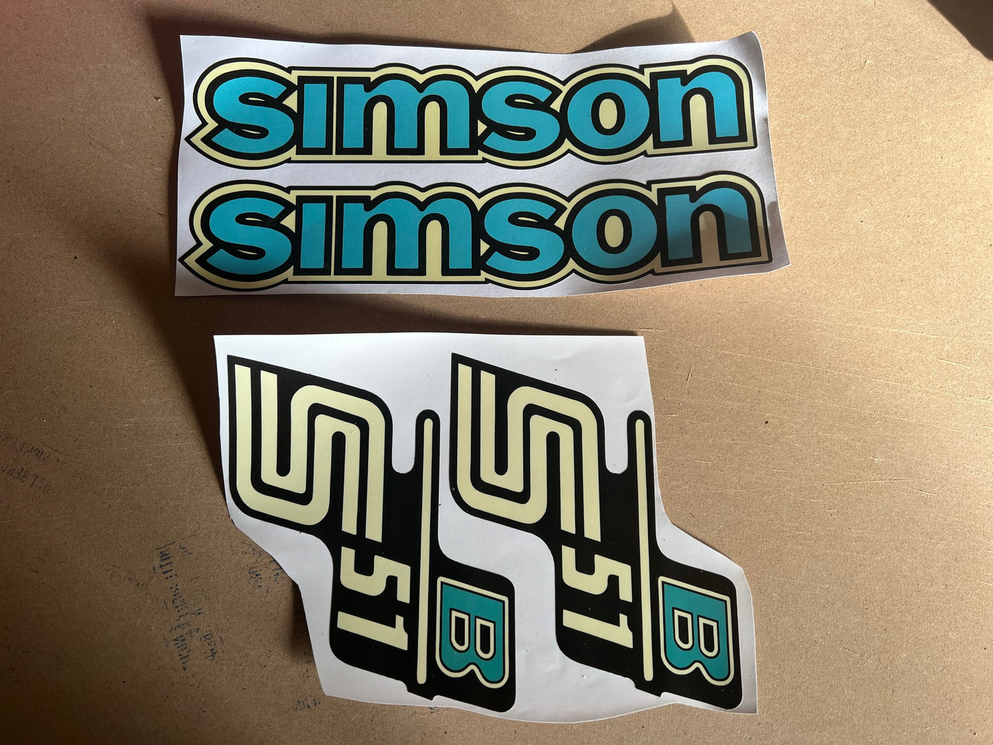 Dekorsatz Simson S51 B Retro Aufkleber Set Blau
