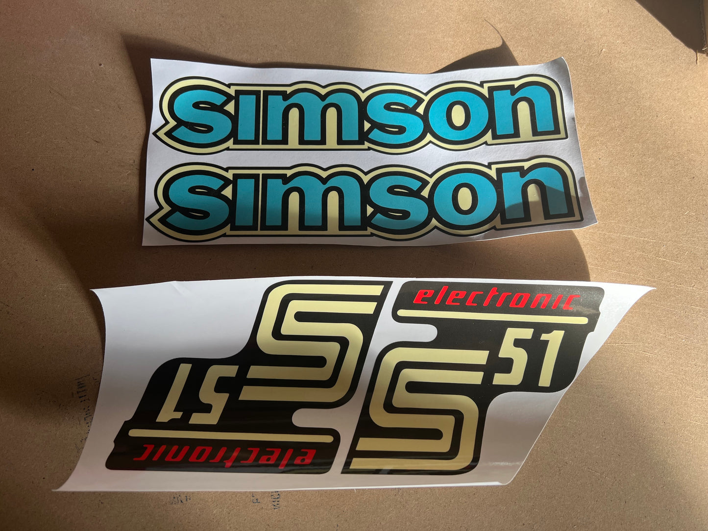 Dekorsatz Simson S51 Electronic Retro Aufkleber Set Blau