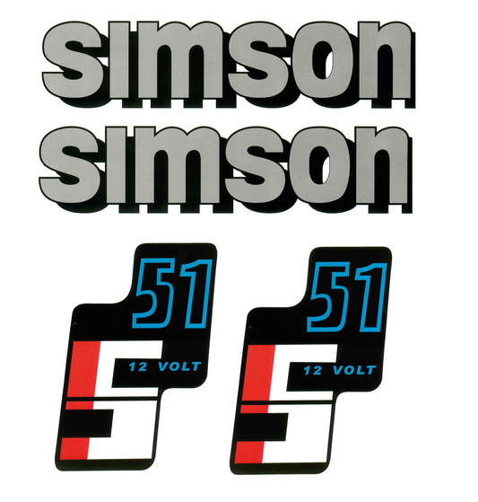 Dekorsatz Simson S51 12V Grau Aufkleber Set