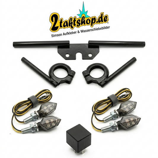 Hochwertiges 12 V Blinker SET  inkl. LED-Blinker/Halter Simson S50 S51 S70