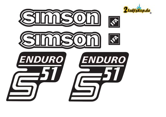 Transparente Simson S51 Enduro  Aufkleber IFA Premium