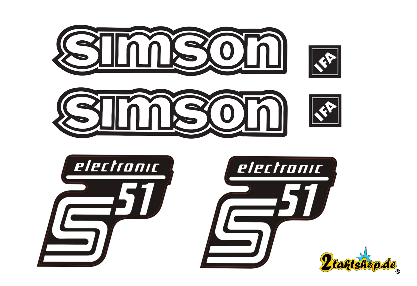 Transparente Simson S51 Electronic  Aufkleber IFA Premium