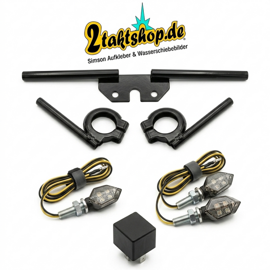 Hochwertiges 12 V Blinker SET  inkl. LED-Blinker/Halter Simson S50 S51 S70