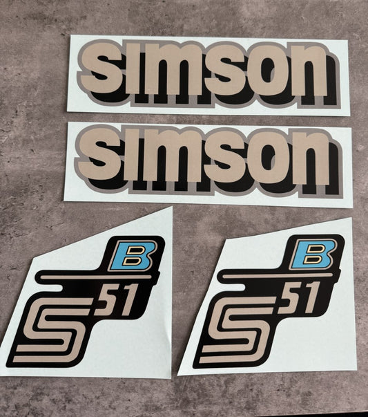 Simson S51 B  Wasserschiebebilder Abziehbilder Silber