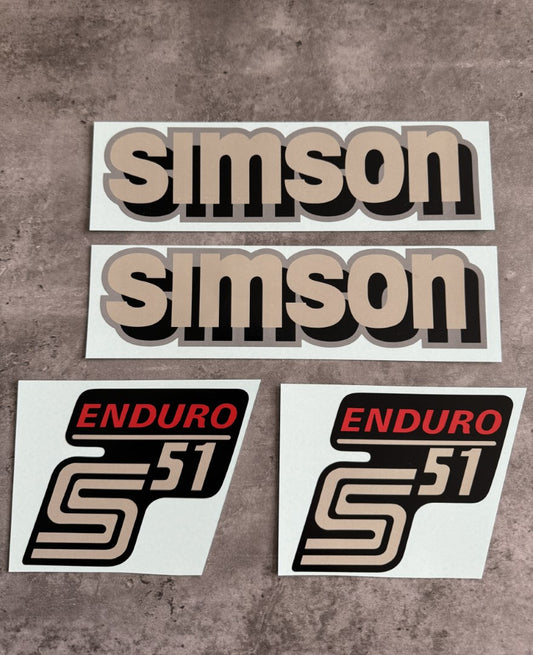 Simson S51 Enduro Wasserschiebebilder Abziehbilder Silber