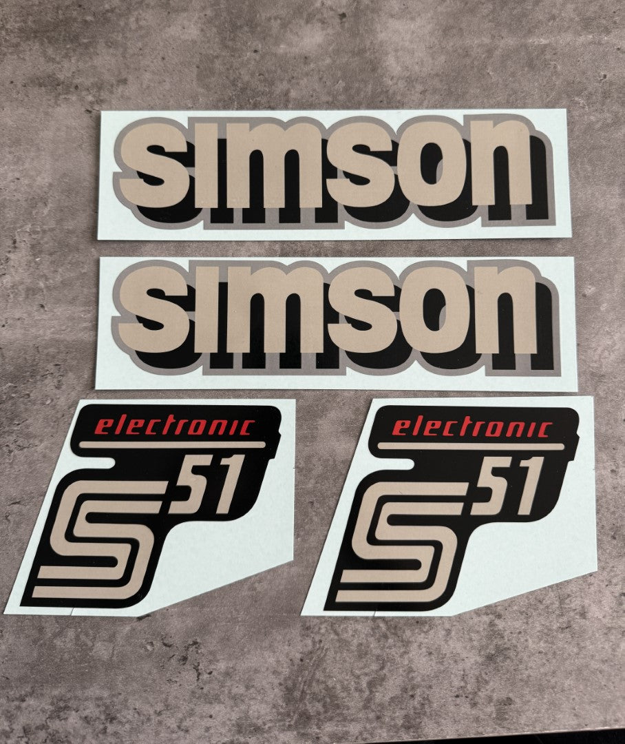 Simson S51 Electronic  Wasserschiebebilder Abziehbilder Silber