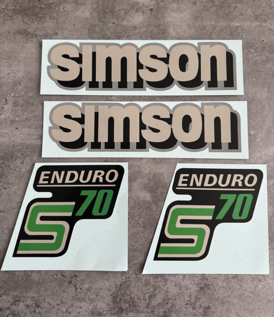 Silber Simson S70 Enduro  Wasserschiebebilder Abziehbilder