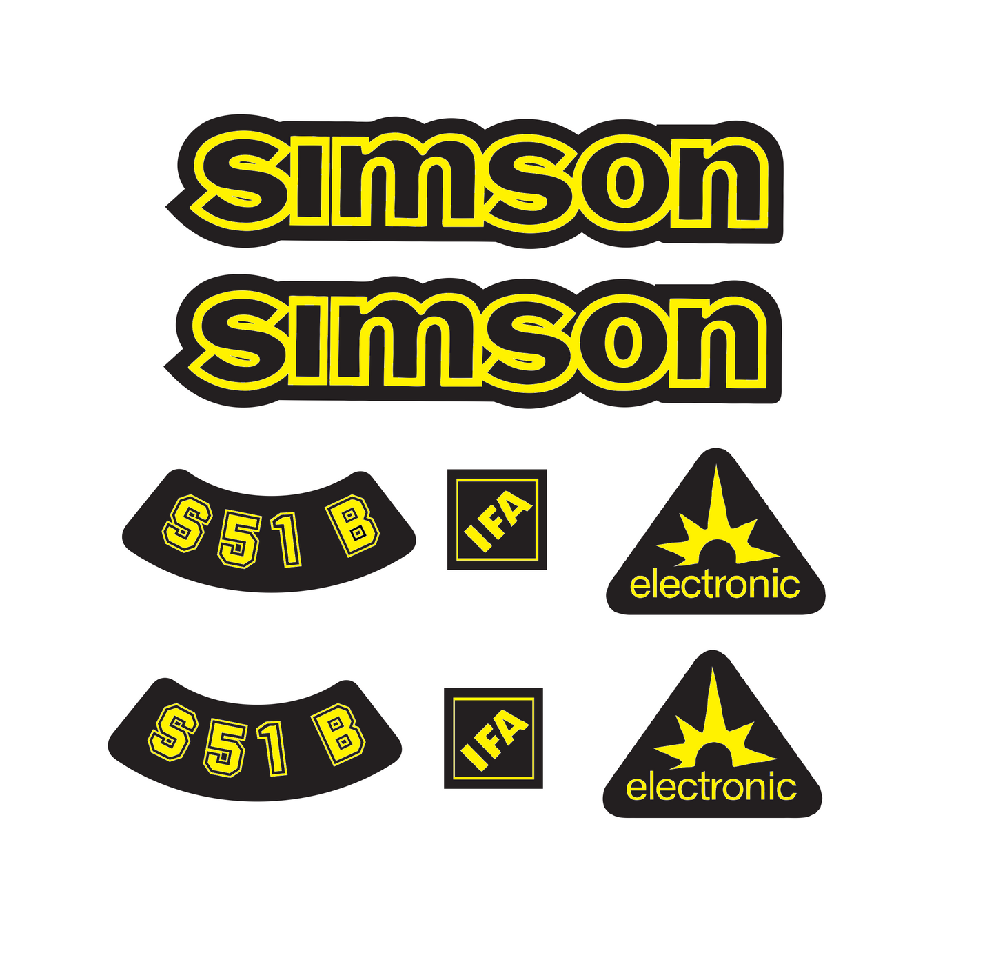 Transparente Simson S51B  Aufkleber IFA electronic Tank Seitendeckel Dunkel Premium